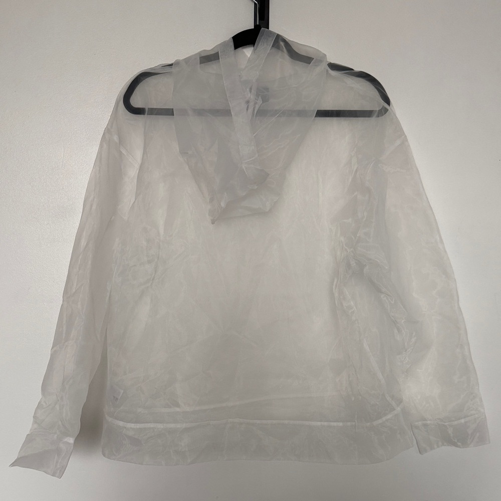 Anthropologie Sheer White Organza Pullover Hooded Top - Picture 6 of 10